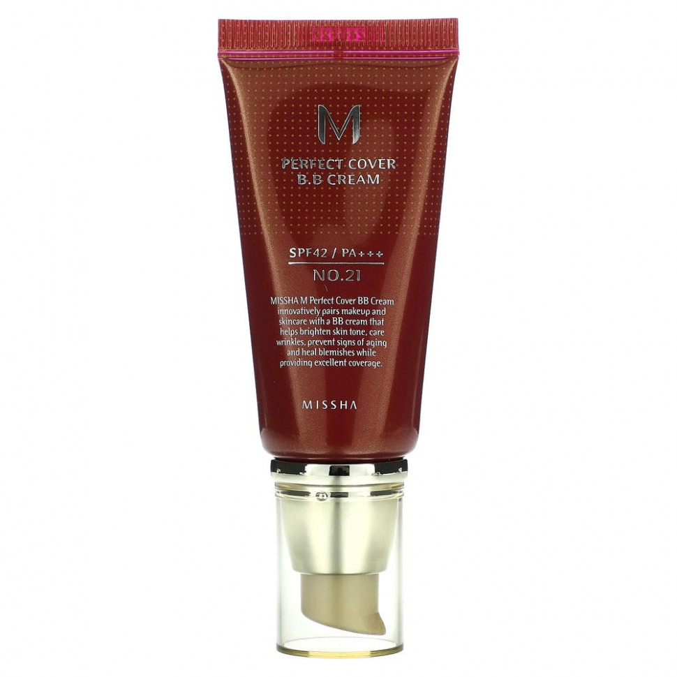 ���� ������ (Iherb) Missha, M Perfect Cover, BB-����, SPF 42 PA+++, ������� 21 ������-�������, 50 �� (1,7 �����), ������ �� 2250 ���