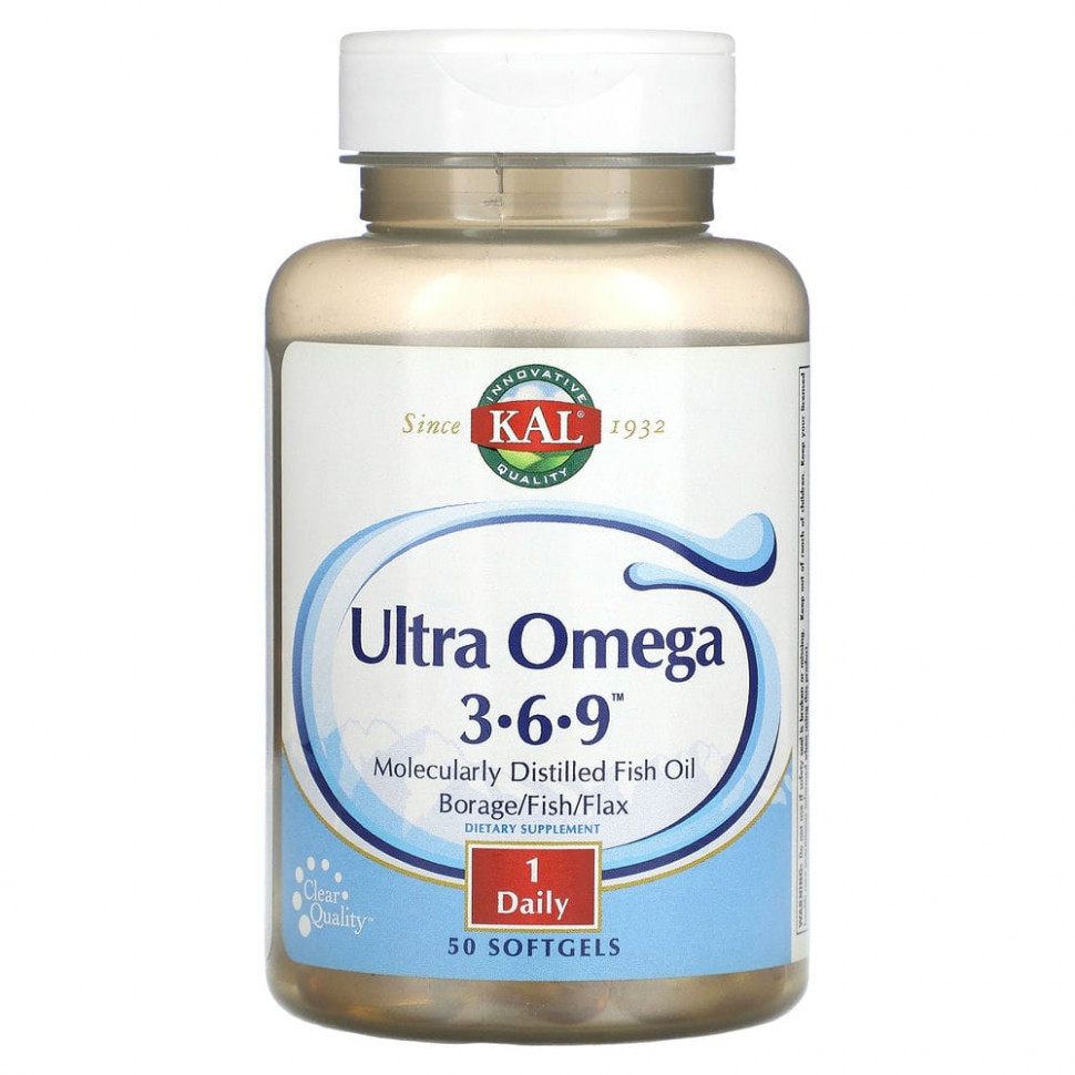 ���� ������ (Iherb) KAL, Ultra Omega 3, 6, 9, 50 ������ ��������, ������ �� 1830 ���