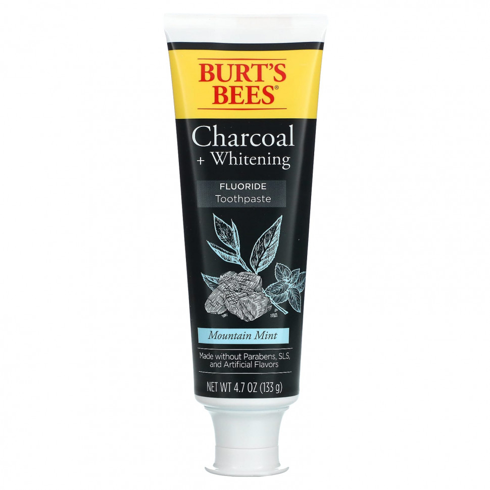   (Iherb) Burt's Bees, Charcoal + Whitening,    ,  , 133  (4,7 )    -     , -, 