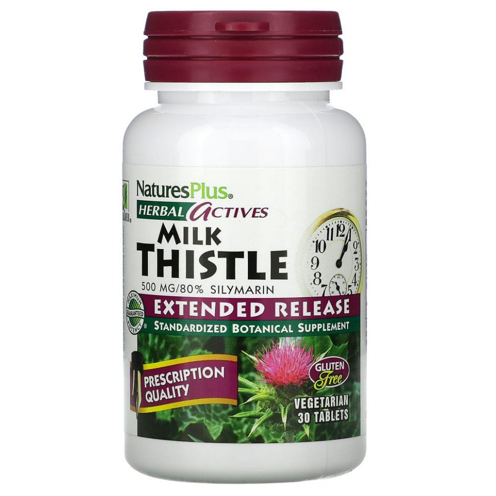 ���� ������ (Iherb) NaturesPlus, Herbal Actives, ����������, � ����������� ��������������, 500 ��, 30 ��������, ������ �� 4520 ���