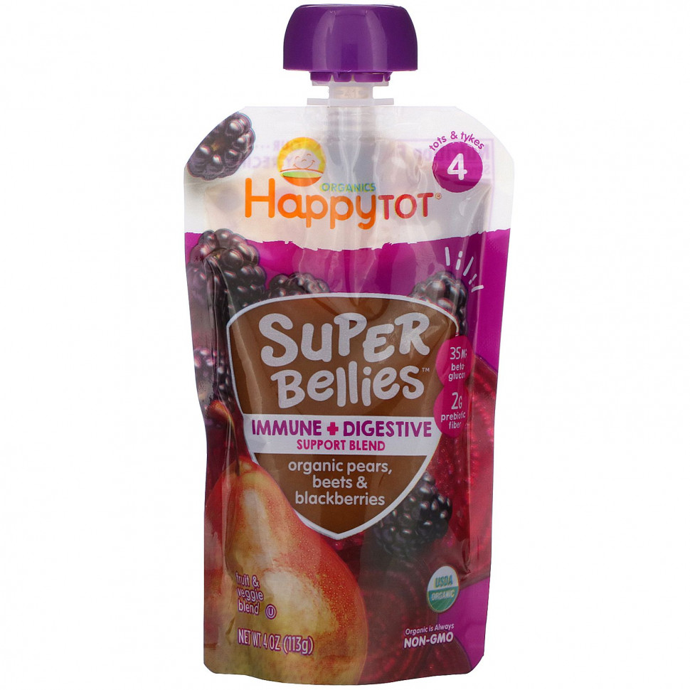 ���� ������ (Iherb) Happy Family Organics, Happy Tot, Super Bellies, ������������ �����, ������ � �������, 113 � (4 �����), ������ �� 530 ���
