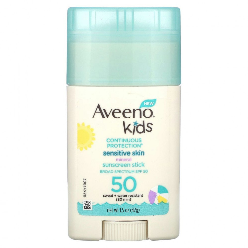   (Iherb) Aveeno, Kids,     , SPF 50,  , 42  (1,5 )    -     , -, 