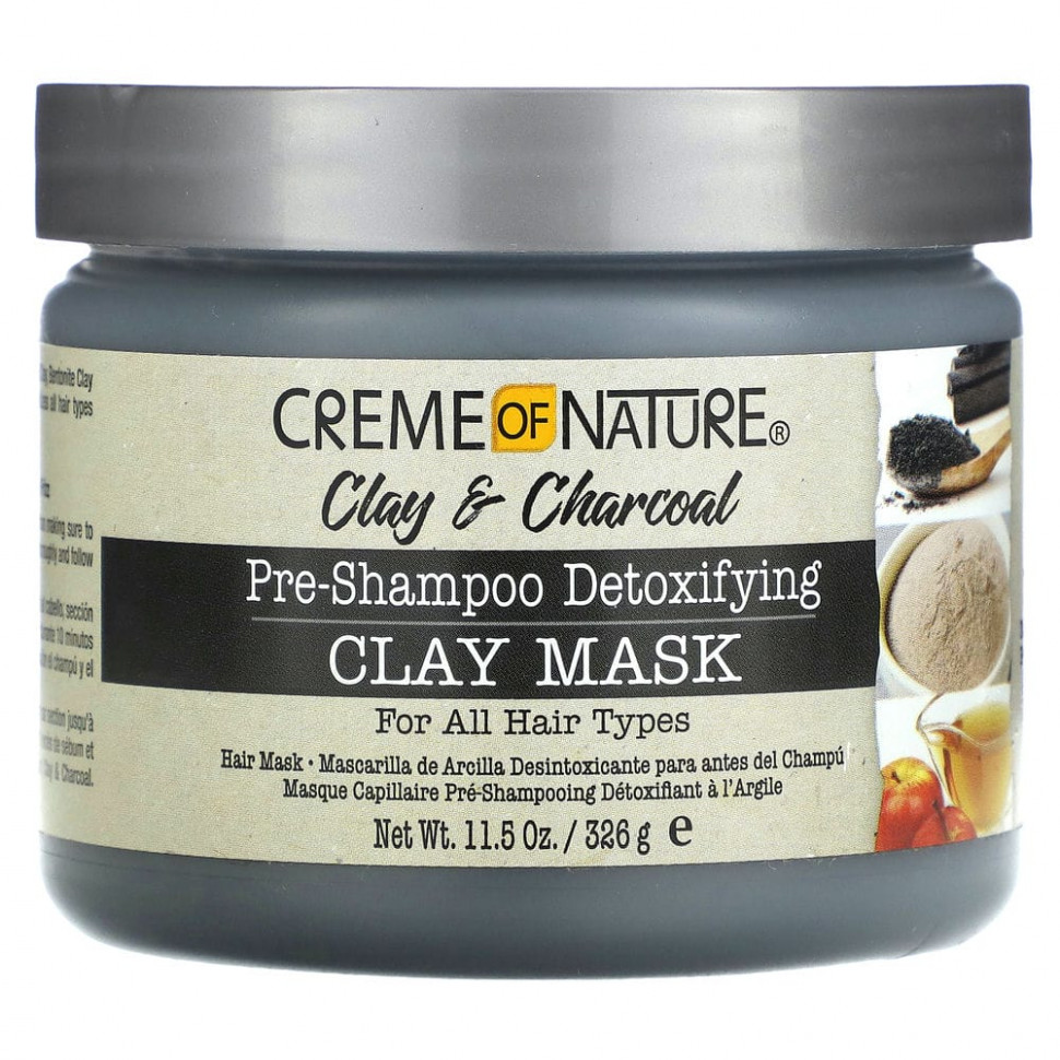 ���� ������ (Iherb) Creme Of Nature, Clay & Charcoal, ����������������� ����� �� ����� ����� ��������, 326 � (11,5 �����), ������ �� 2080 ���
