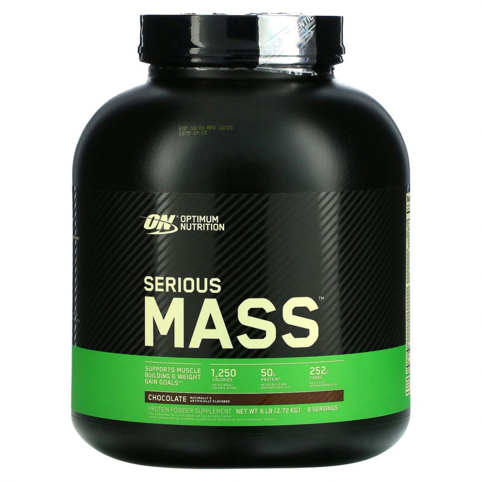   (Iherb) Optimum Nutrition, Serious Mass,High Protein Gain Powder, Chocolate, 6 lbs (2.72 kg)    -     , -, 