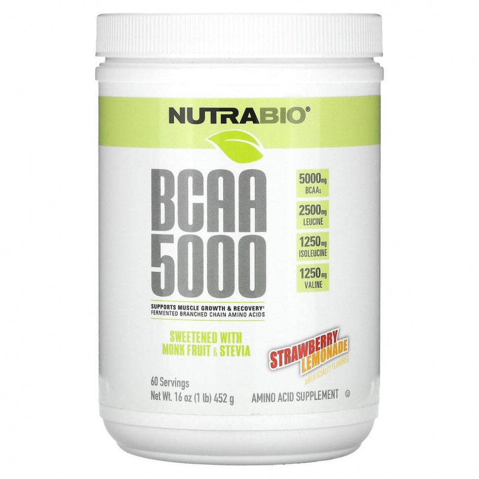 ���� ������ (Iherb) Nutrabio Labs, BCAA 5000, ���������� �������, 452 � (1 ����), ������ �� 6240 ���