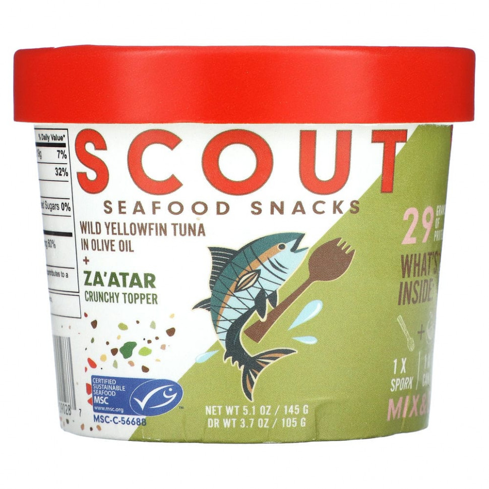   (Iherb) Scout, Seafood Snacks,          Za'Atar, 145  (5,1 )    -     , -, 