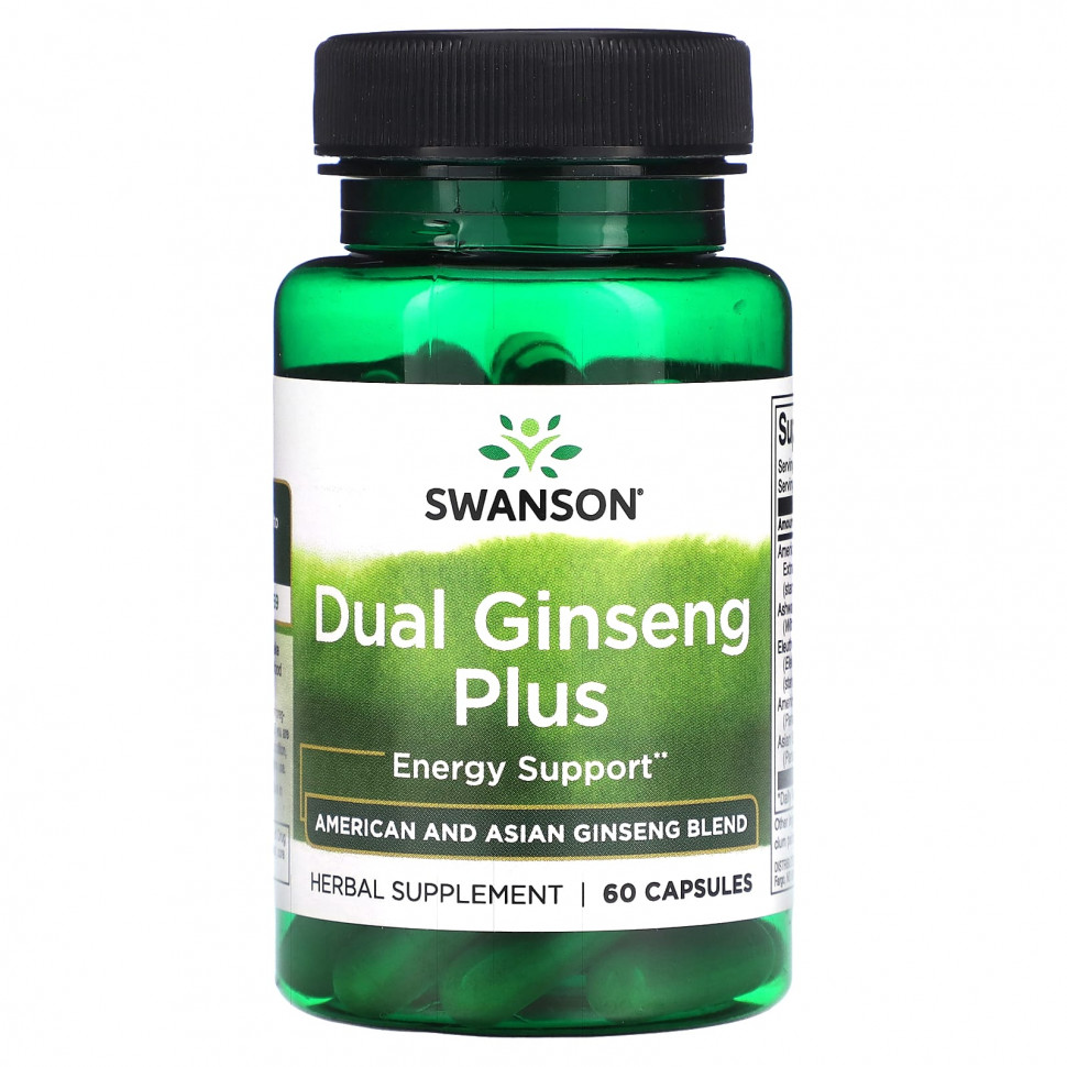   (Iherb) Swanson, Dual Ginseng Plus, 60     -     , -, 