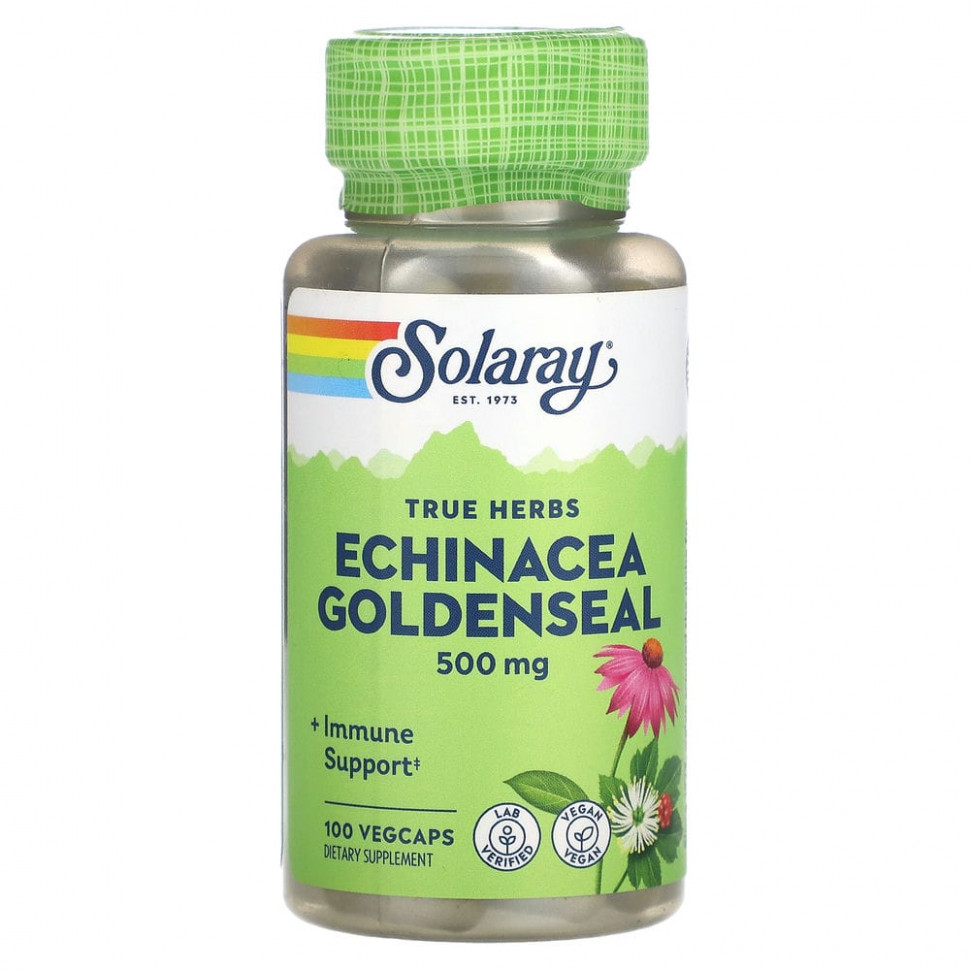 ���� ������ (Iherb) Solaray, True Herbs, �������� �����������, 500 ��, 100 ������������ ������, ������ �� 4070 ���