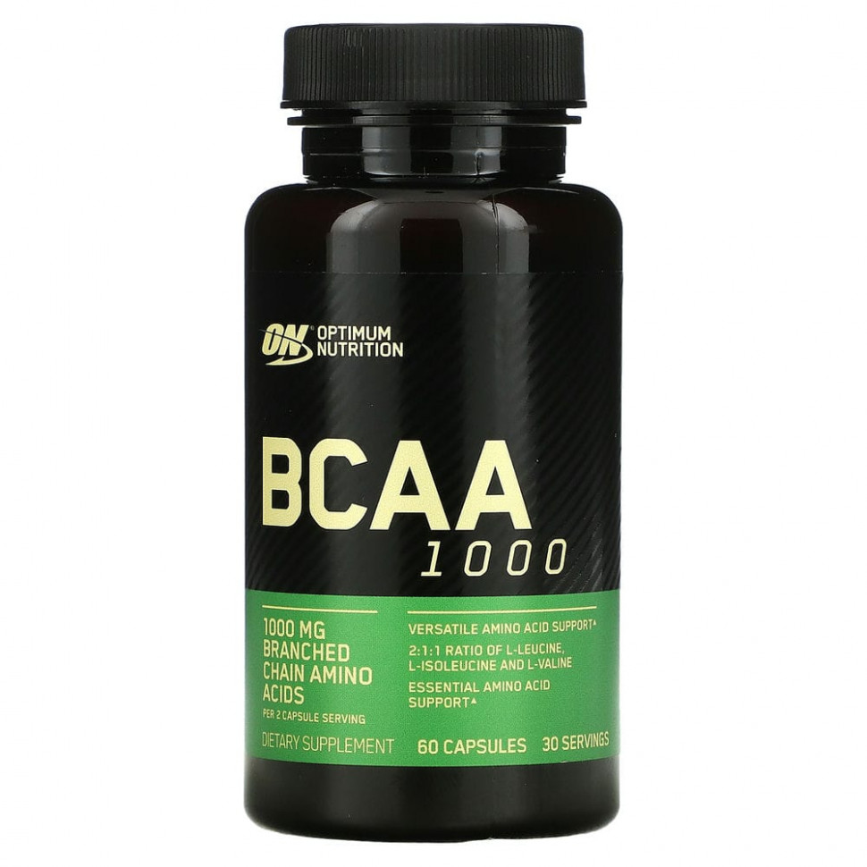 ���� ������ (Iherb) Optimum Nutrition, BCAA 1000 Caps, ������� ��������, 500 ��, 60 ������, ������ �� 2020 ���