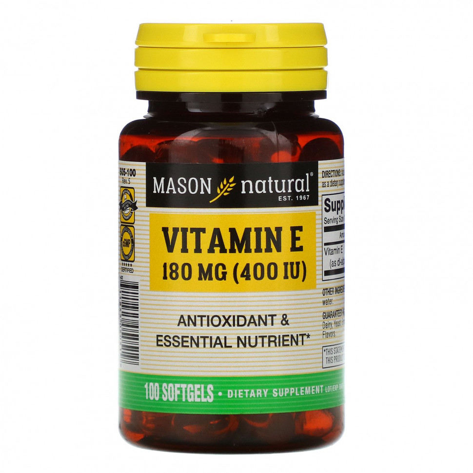 ���� ������ (Iherb) Mason Natural, ������� E, 180 �� (400 ��), 100 ������ ��������, ������ �� 1740 ���