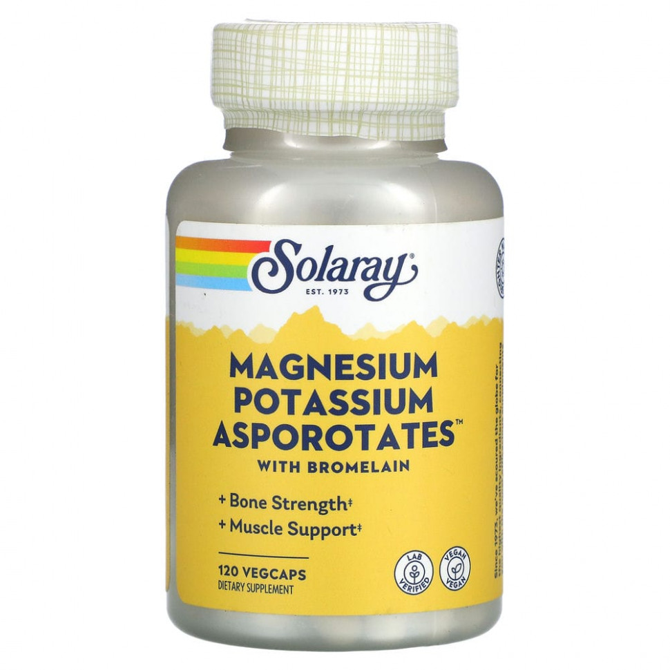 ���� ������ (Iherb) Solaray, Magnesium Potassium Asporotates, �������� ������ � �����, 120 ������������ ������, ������ �� 2660 ���