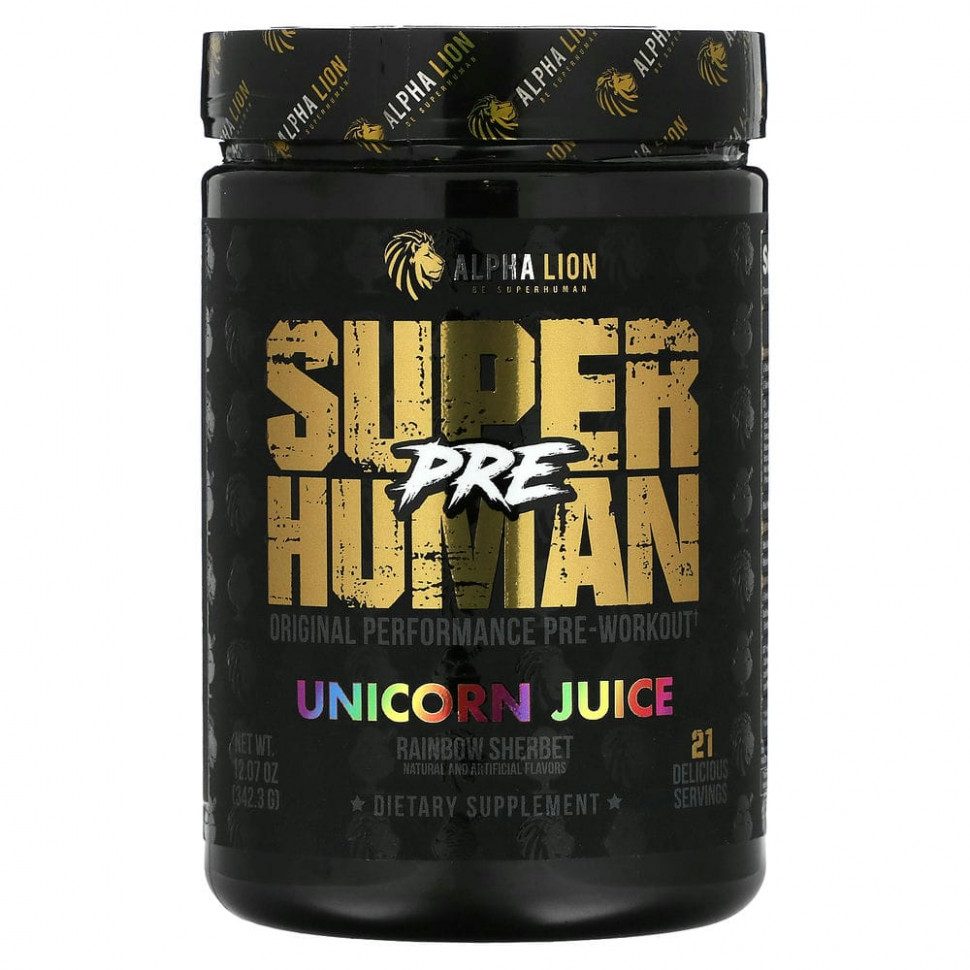 ���� ������ (Iherb) ALPHA LION, SuperHuman Pre, ��� ���������, �������� ������, 342,3 � (12,07 �����), ������ �� 7710 ���