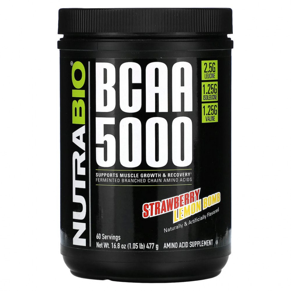 ���� ������ (Iherb) Nutrabio Labs, BCAA 5000, ���������-�������� �����, 477 � (1,05 �����), ������ �� 5520 ���