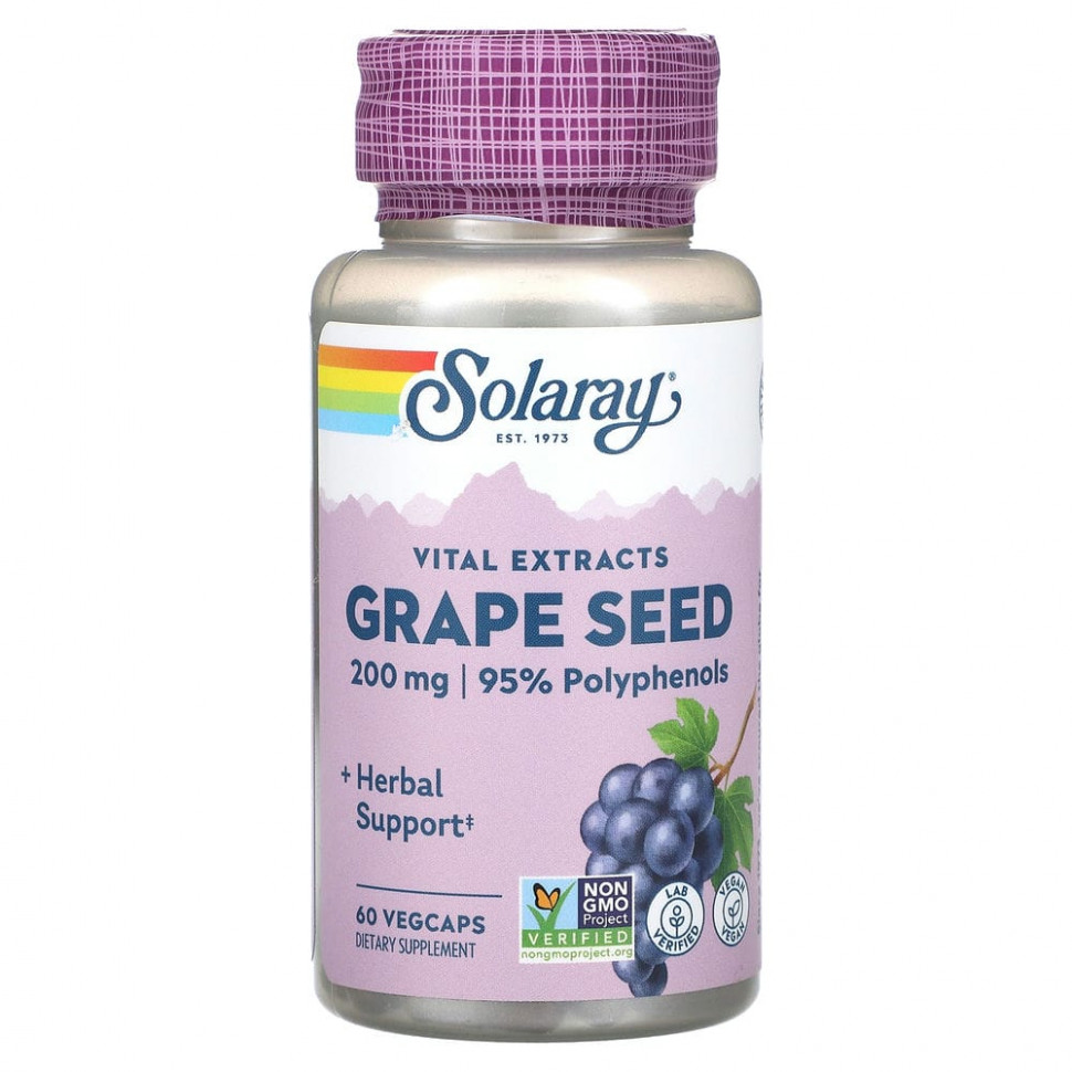 ���� ������ (Iherb) Solaray, �������� ����������� ��������, 200 ��, 60 �������������� ������, ������ �� 2560 ���