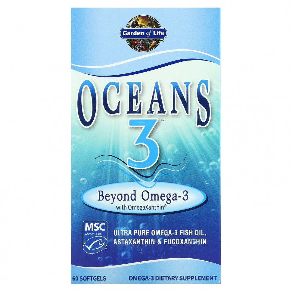   (Iherb) Garden of Life, Oceans 3, Beyond Omega-3  -, 60      -     , -, 