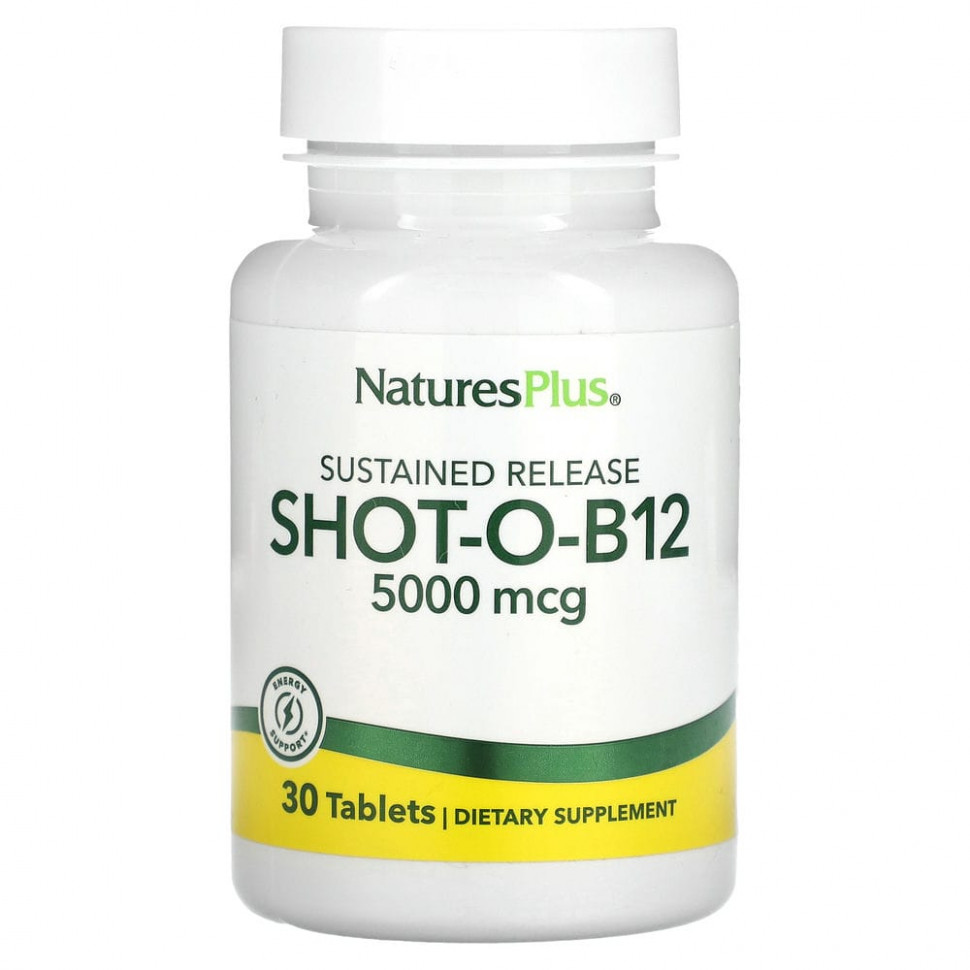 ���� ������ (Iherb) NaturesPlus, Shot-O-B12, 5000 ���, 30 ��������, ������ �� 3880 ���