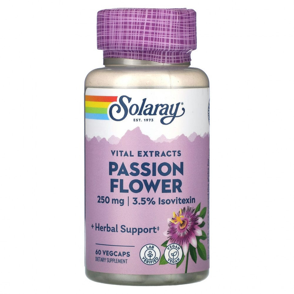   (Iherb) Solaray, Vital Extracts, Passion FLower, 250 , 60      -     , -, 