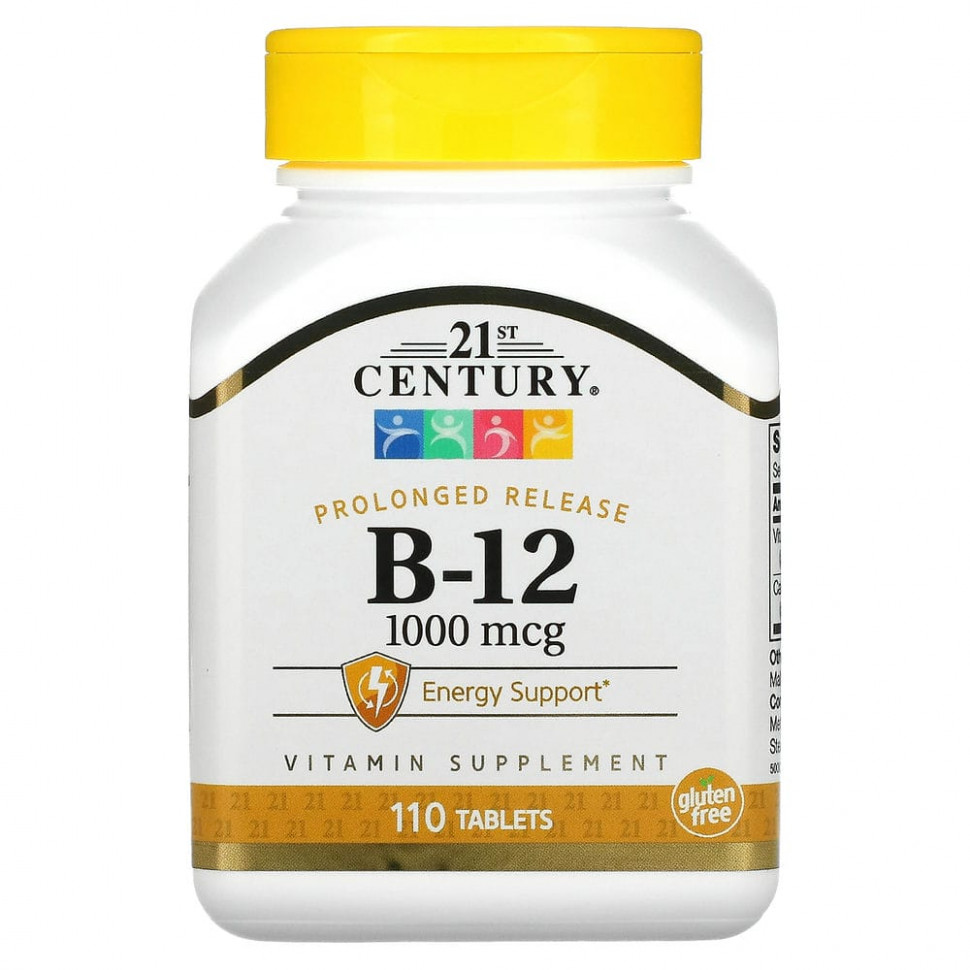 ���� ������ (Iherb) 21st Century, B-12, ����������� �������������, 1000 ���, 110 ��������, ������ �� 1360 ���