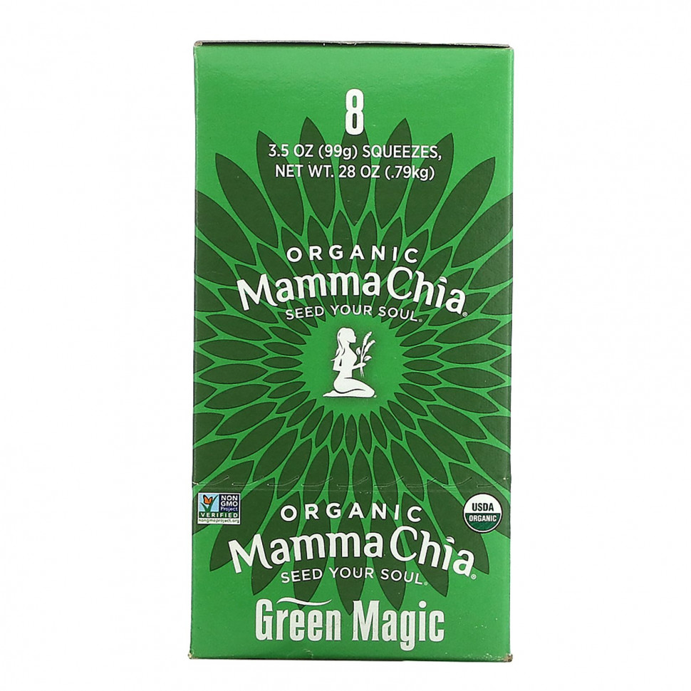   (Iherb) Mamma Chia, Organic Chia Squeeze, Vitality Snack, Green Magic, 8 , 99  (3,5 )    -     , -, 