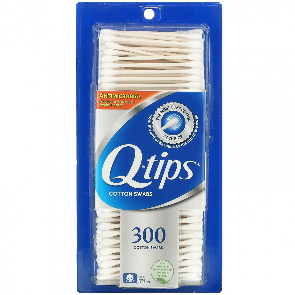 ���� ������ (Iherb) Q-tips, ������ �������, 300 ��������, ������ �� 940 ���