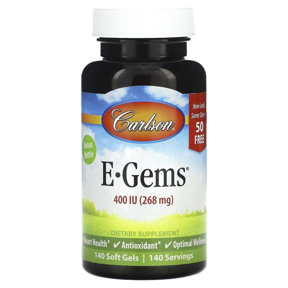   (Iherb) Carlson, E-Gems, 268  (400 ), 140      -     , -, 