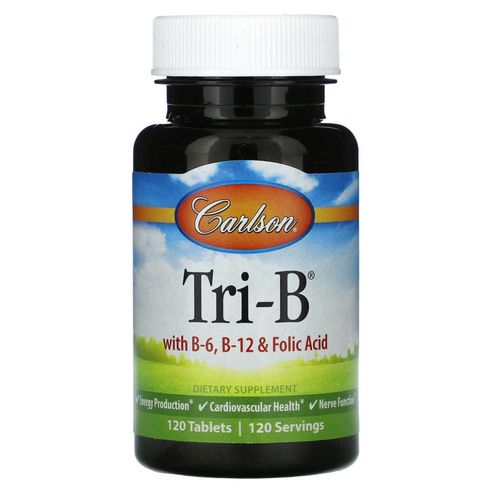 ���� ������ (Iherb) Carlson, Tri-B � ���������� B6, B12 � �������� ��������, 120 ��������, ������ �� 1660 ���