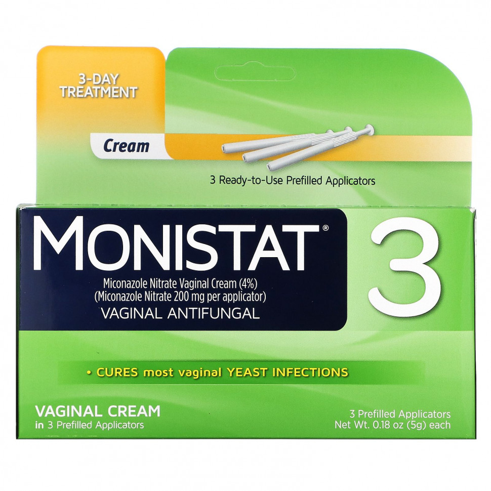 ���� ������ (Iherb) Monistat, 3-������� �������� ����, 3 �������������� ����������� �����������, 5 � (0,18 �����) ������, ������ �� 4220 ���
