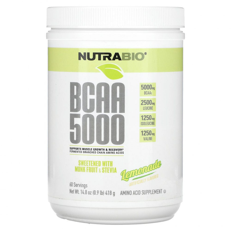 ���� ������ (Iherb) Nutrabio Labs, BCAA 5000, �������, 418 � (0,9 ����� 14,8 �����), ������ �� 6240 ���