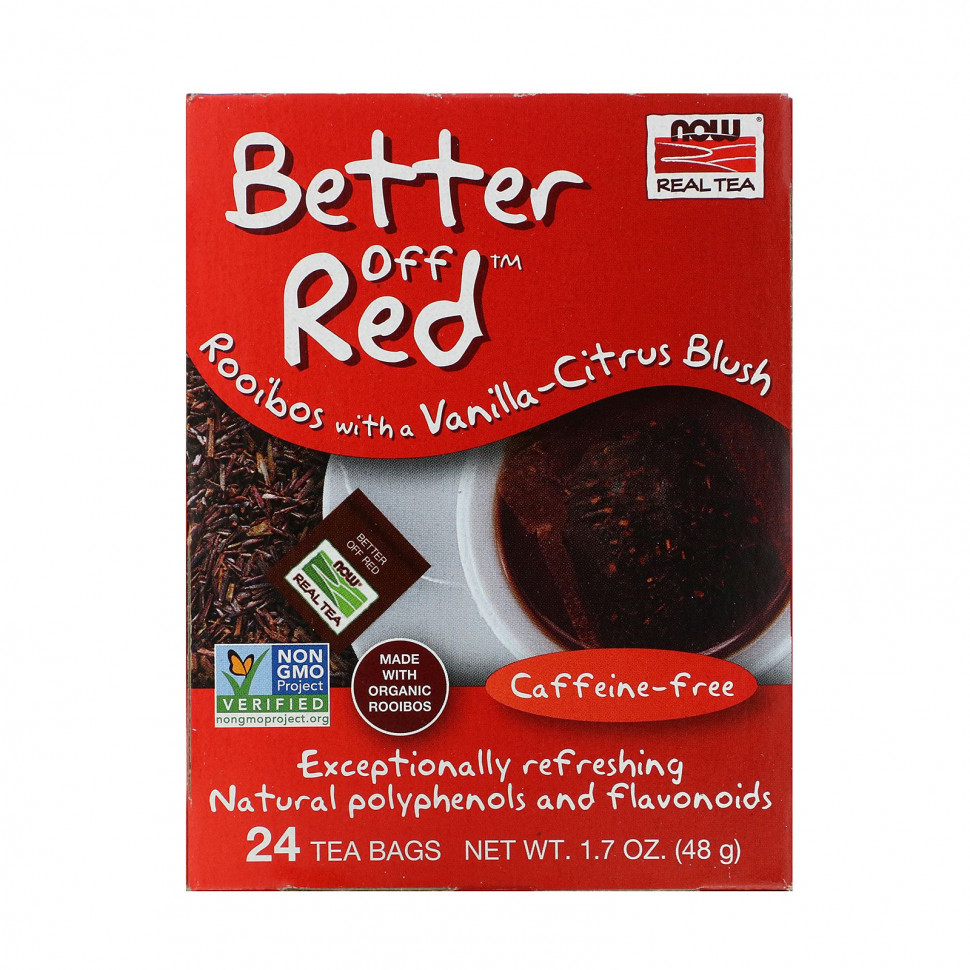 ���� ������ (Iherb) NOW Foods, Real Tea, Better Off Red, ��� �������, 24 ������ ��������, 48 � (1,7 �����), ������ �� 1130 ���