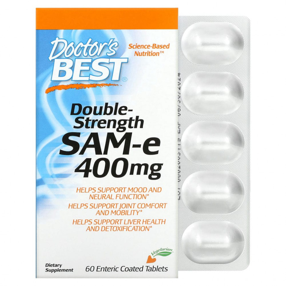   (Iherb) Doctor's Best, SAM-e, Double Strength, 400 , 60 ,  -     -     , -, 