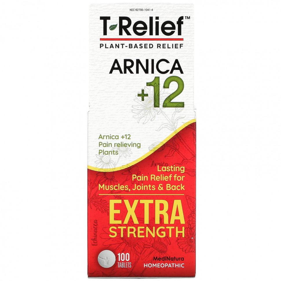 ���� ������ (Iherb) MediNatura, T-Relief, ������ + 12, � ���������� ����� ��������, 90 ��������, ������ �� 2580 ���