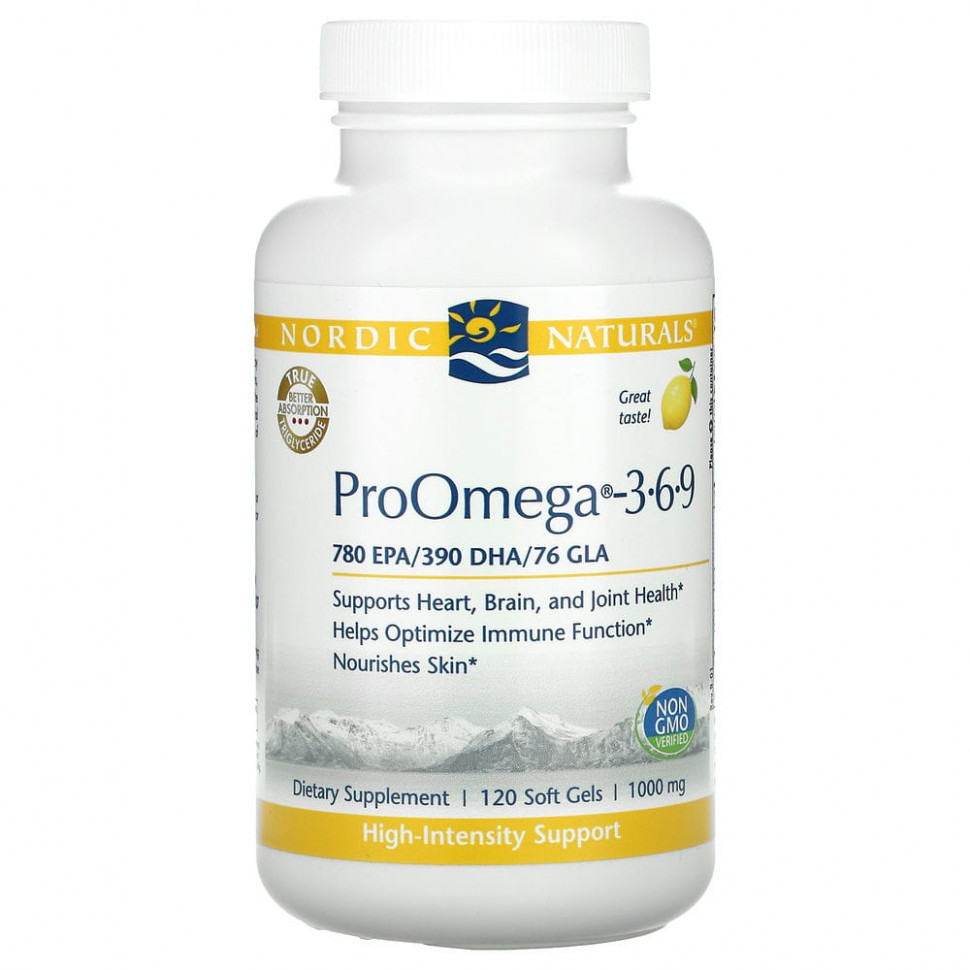 ���� ������ (Iherb) Nordic Naturals, ProOmega 3-6-9, �����-3-6-9 ������ �������, �� ������ ������, 1000 ��, 120 ������, ������ �� 9220 ���
