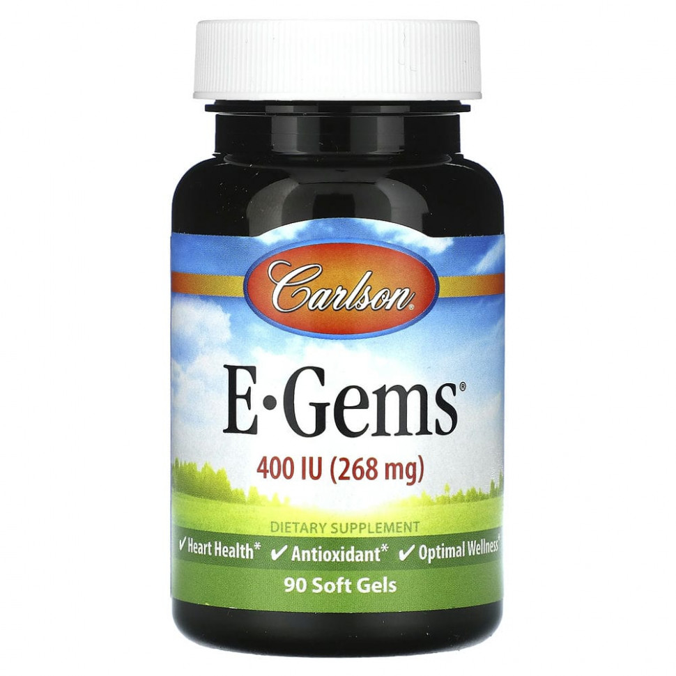   (Iherb) Carlson, E-Gems, 268  (400 ), 90      -     , -, 