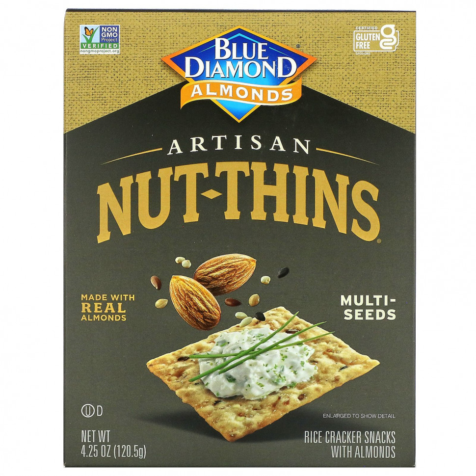 ���� ������ (Iherb) Blue Diamond, Almonds, Artisan Nut-Thins, ����� � �������� ���������, ��������� �����, 120,5 � (4,25 �����), ������ �� 1140 ���