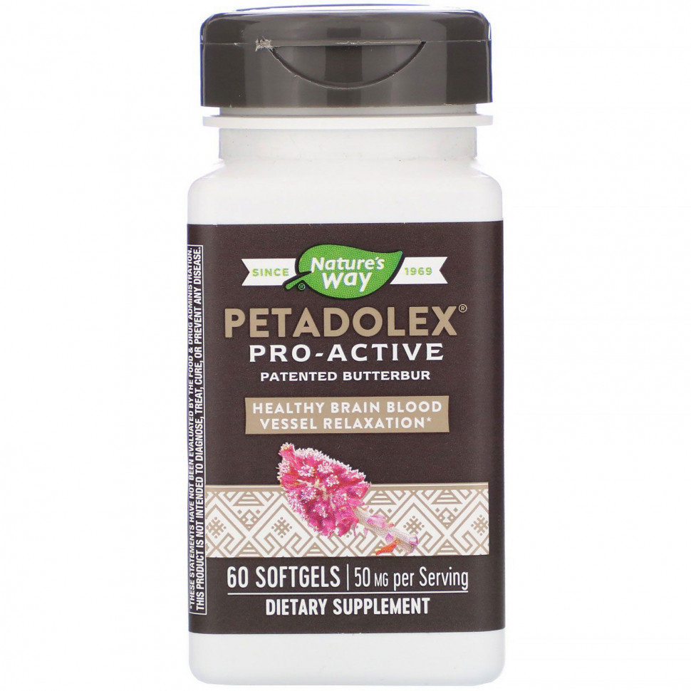 ���� ������ (Iherb) Nature's Way, PETADOLEX, Pro-Active, ������������ ��� �������� ���, 50 �� , 60 ������, ������ �� 7580 ���