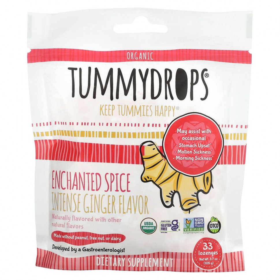 ���� ������ (Iherb) Tummydrops, ������������ ������ Enchanted Spice, 33 ��������, 105 � (3,7 �����), ������ �� 2450 ���