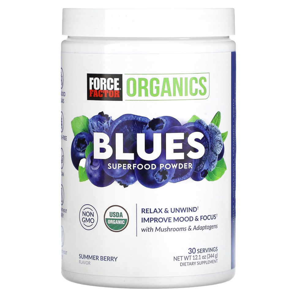   (Iherb) Force Factor, Organics, Blues Superfood, ,  , 344  (12,1 )    -     , -, 