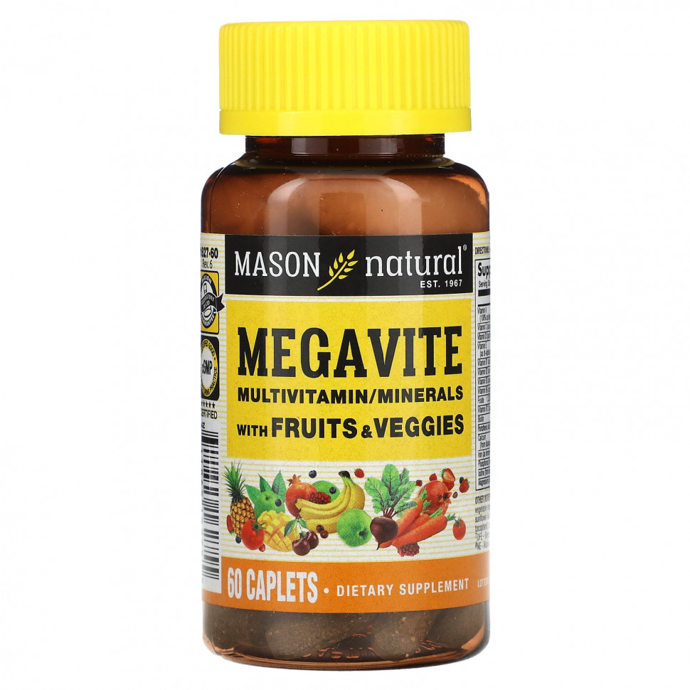   (Iherb) Mason Natural, Megavite, Multivitamin & Minerals, 60 Caplets    -     , -, 