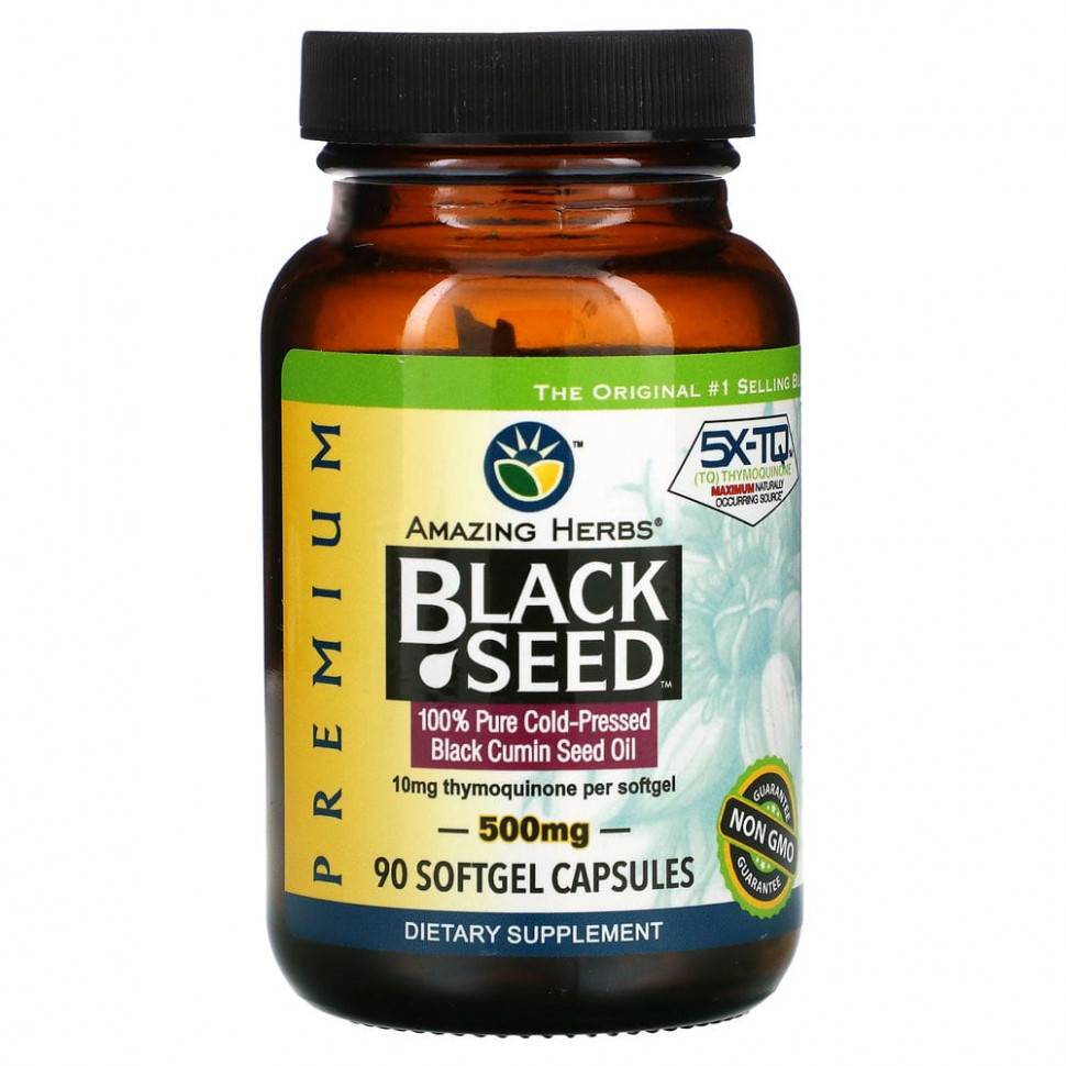 ���� ������ (Iherb) Amazing Herbs, Black Seed, 500 ��, 90 ������� ������, ������ �� 4960 ���