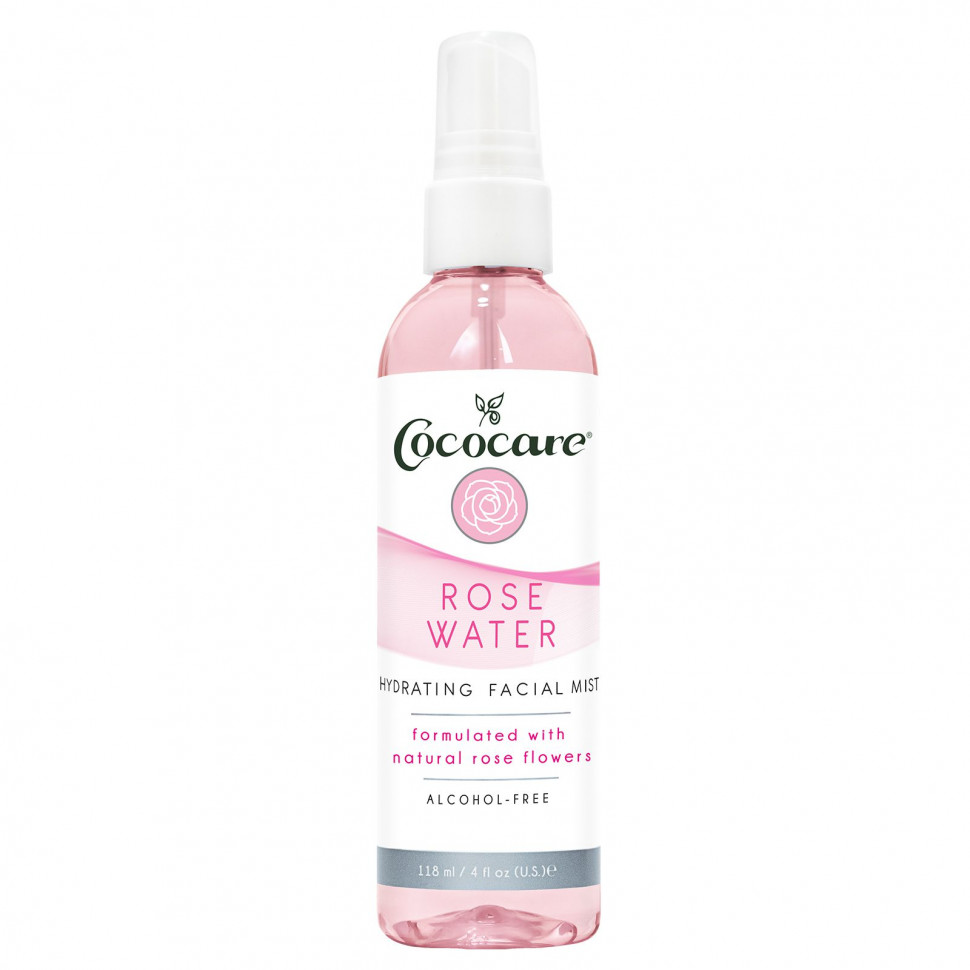   (Iherb) Cococare, Rose Water, Hydrating Facial Mist, Alcohol-Free, 4 fl oz (118 ml)    -     , -, 