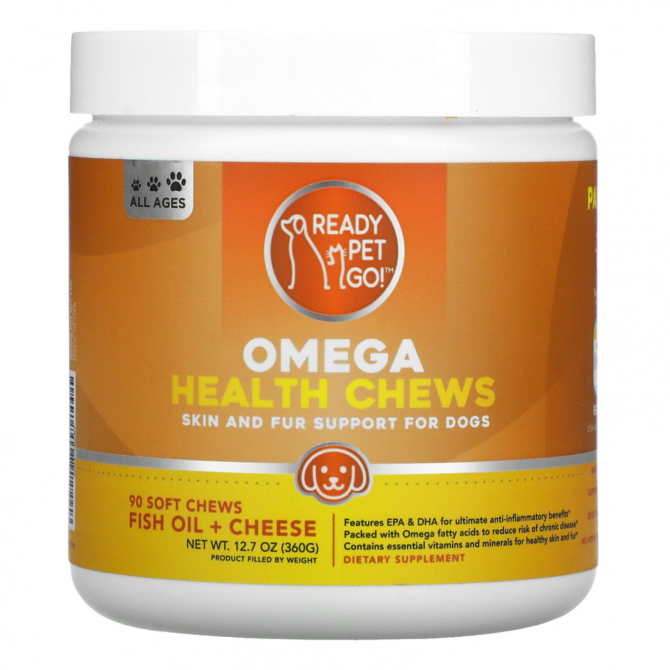   (Iherb) Ready Pet Go, Omega Health Chews,        ,   + , 90       -     , -, 