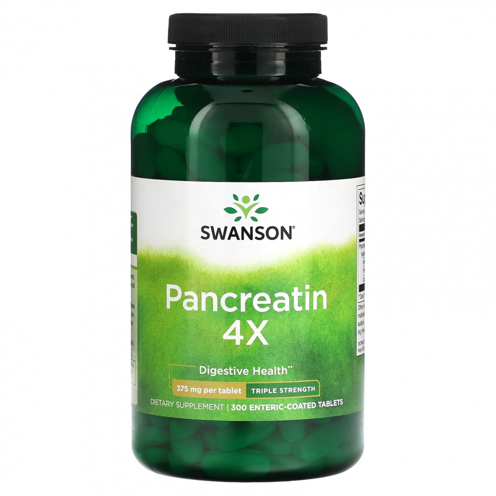   (Iherb) Swanson, Pancreatin 4X,   , 375 , 300    ,   4800 