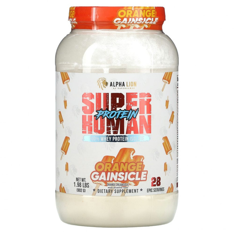   (Iherb) ALPHA LION, SuperHuman Protein, Orange Gainsicle,  , 902  (1,98 )    -     , -, 