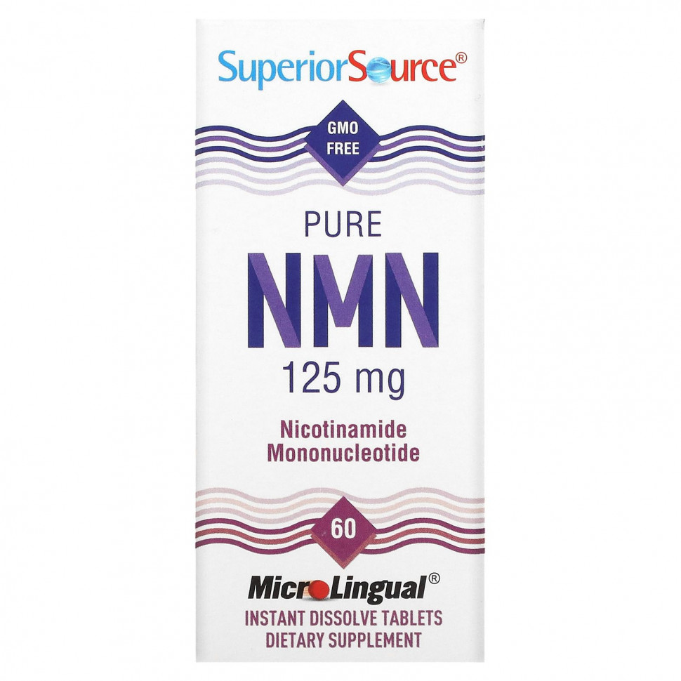   (Iherb) Superior Source, Pure NMN, Nicotinamide Mononucleotide, 125 mg , 60 Instant Dissolve Tablets    -     , -, 