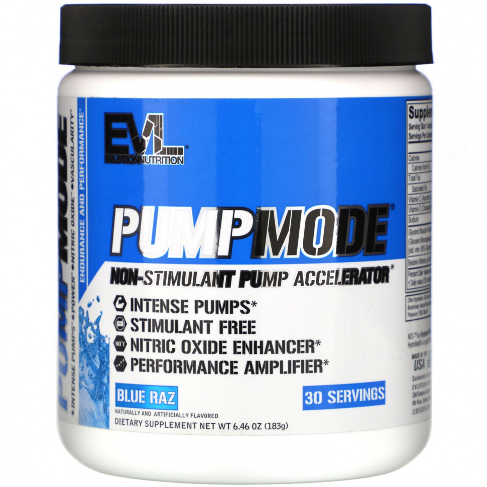   (Iherb) EVLution Nutrition, PumpMode, Pump Accelerator,  , Blue Raz, 183  (6,46 )    -     , -, 