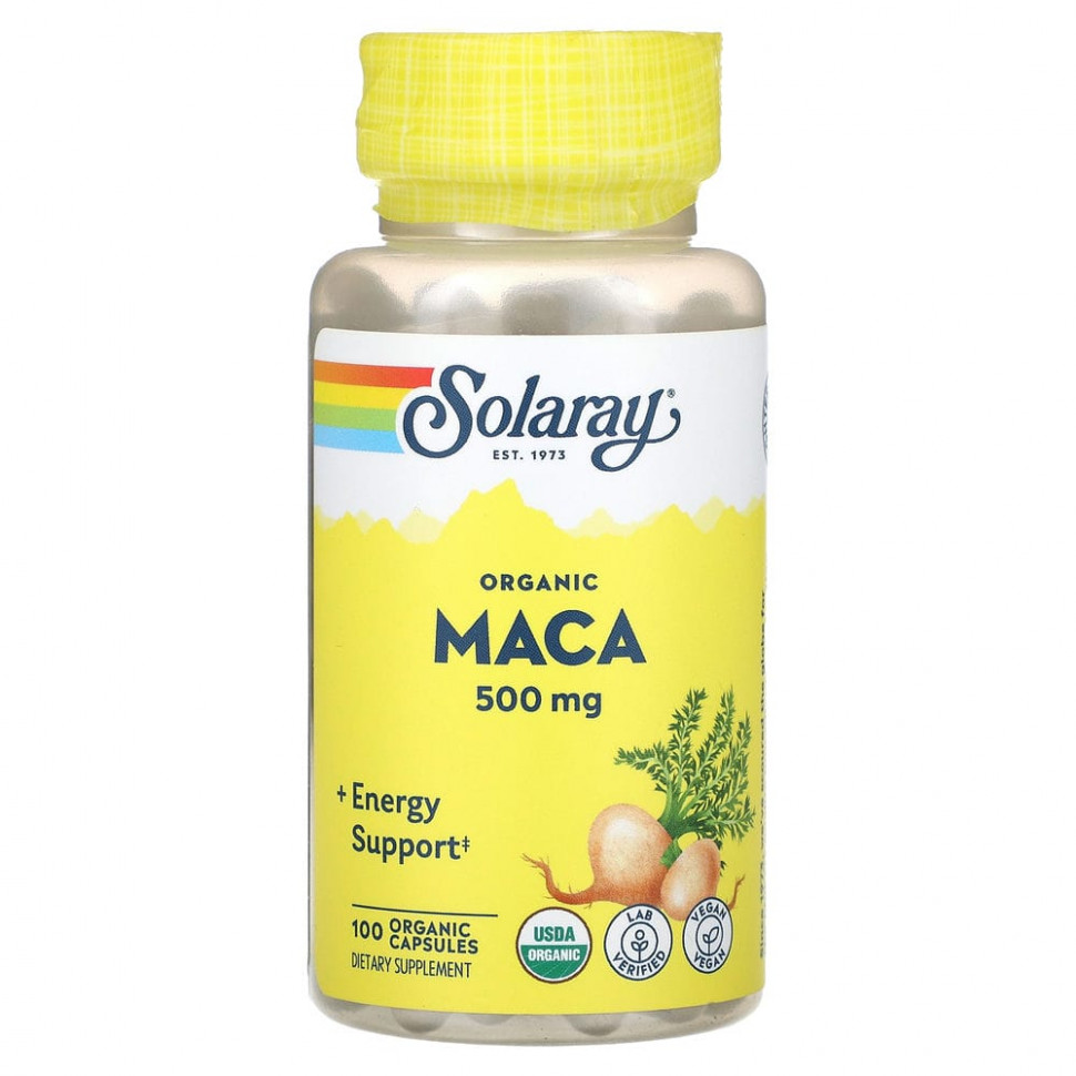   (Iherb) Solaray, Organic Maca, 500 mg, 100 Organic Capsules    -     , -, 