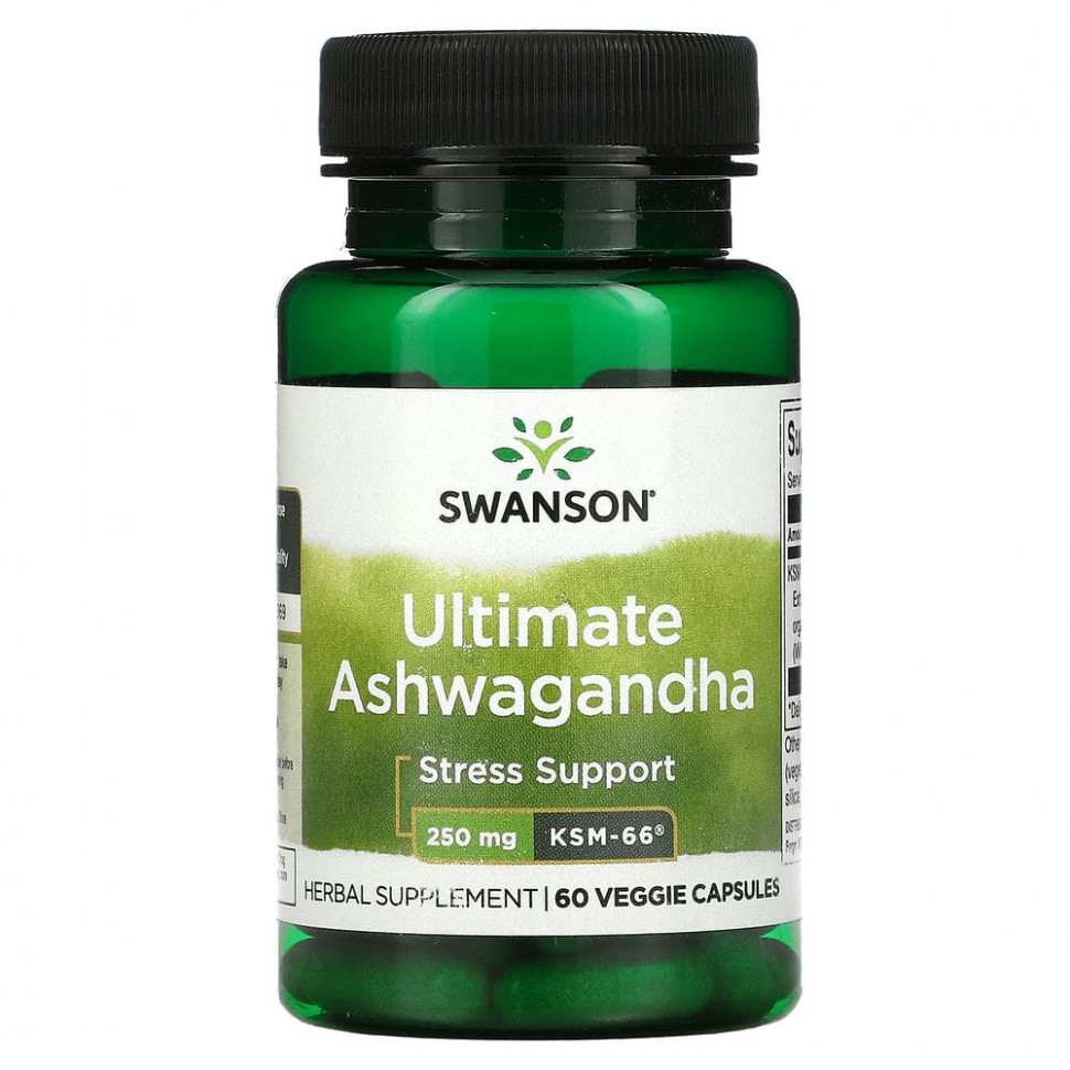 ���� ������ (Iherb) Swanson, Ultimate Ashwagandha, 250 ��, 60 ������������ ������, ������ �� 2170 ���