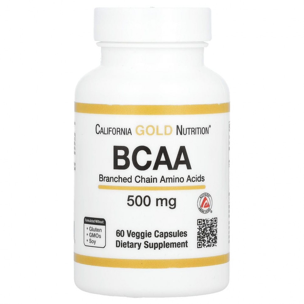   (Iherb) California Gold Nutrition, BCAA,     AjiPure, 500 , 60      -     , -, 