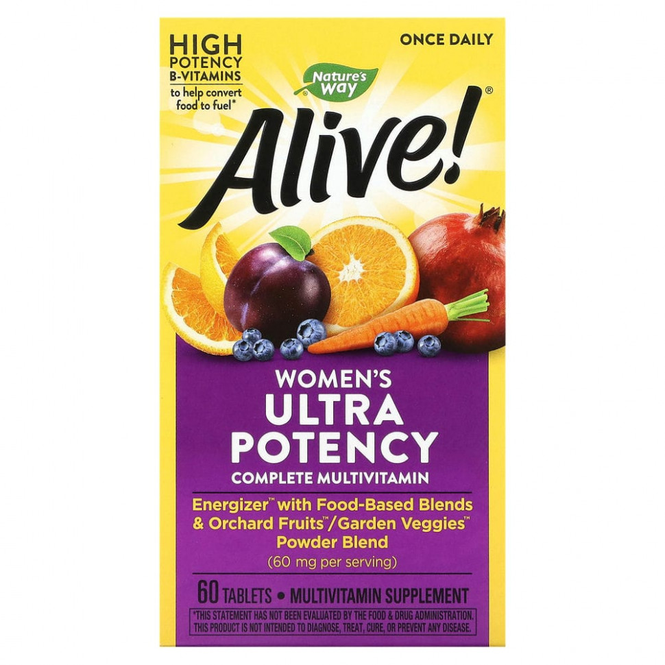 ���� ������ (Iherb) Nature's Way, Alive! Once Daily, ������ �������� ����������������� ��������������� ��� ������, 60 ��������, ������ �� 4410 ���