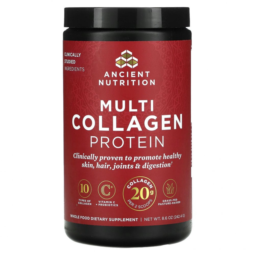   (Iherb) Dr. Axe / Ancient Nutrition, Multi Collagen Protein, 8.6 oz ( 244.8 g)    -     , -, 